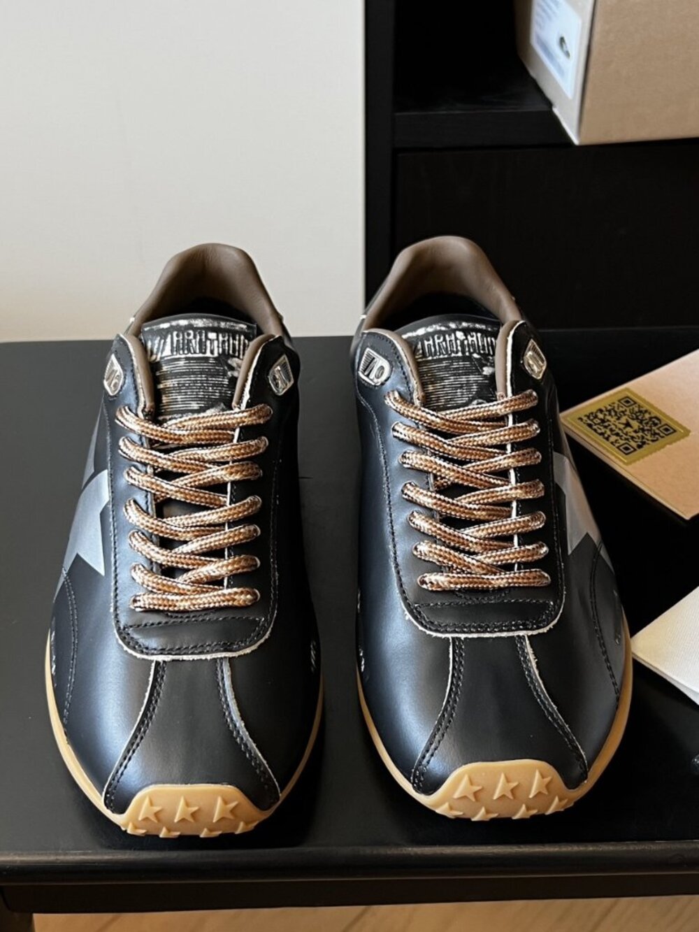 Golden Goose Marathon Speed Black Leather Sneakers EU 38 - Picture 2 of 8
